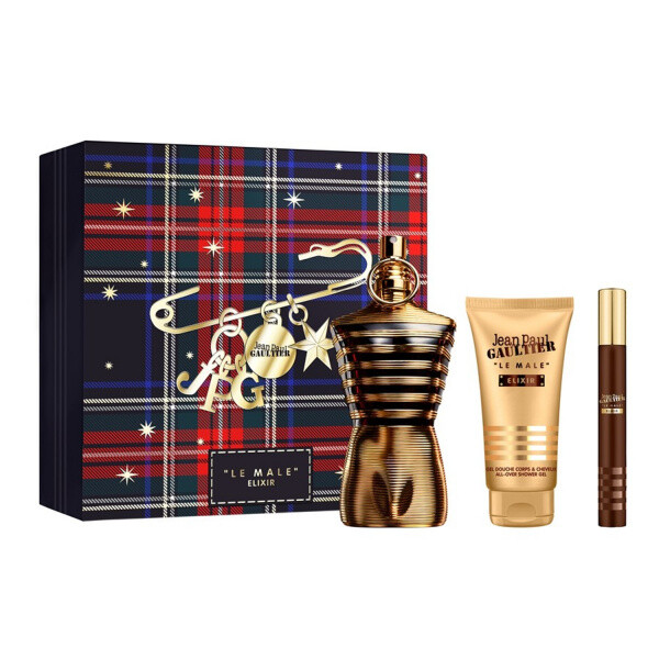 Jean Paul Gaultier Le Male Elixir dárková sada (parfémová voda 125 ml + sprchový gel 75 ml + cestovní balení vůně) pánská