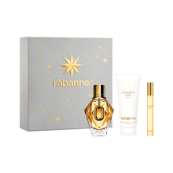 Rabanne Million Gold For Her dárková sada (parfémová voda 50 ml + tělové mléko + cestovní balení vůně) dámská