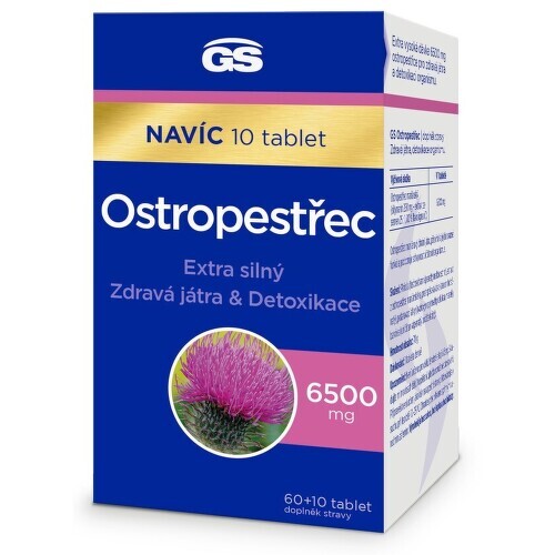GS Ostropestřec 6500mg tbl.60+10 - balení 2 ks