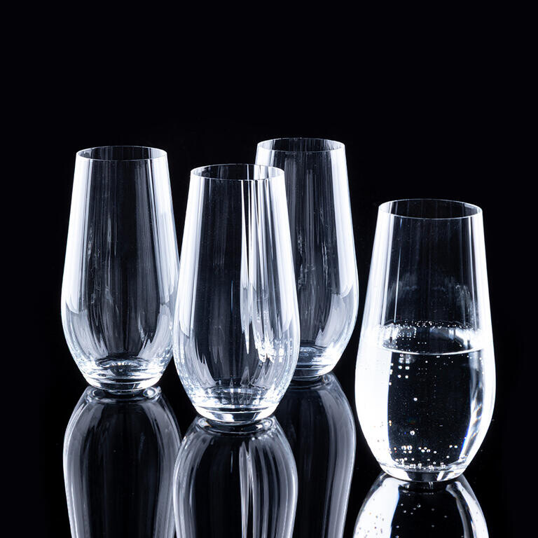 Sada 4 ks vysokých křišťálových sklenic s jemnou vlnkou 580 ml