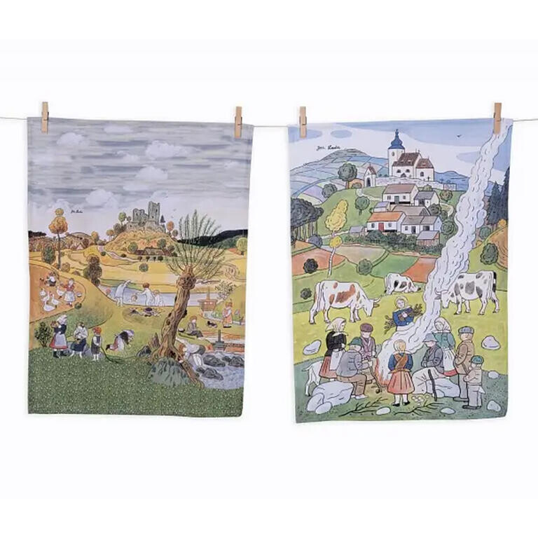 Bavlněné utěrky Matějovský LADA Dětské hry v Létě & Podzim 50 x 64 cm 2 ks