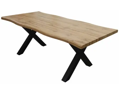 Jídelní stůl v zaobleném tvaru Mikkel 180x90 cm, divoký dub