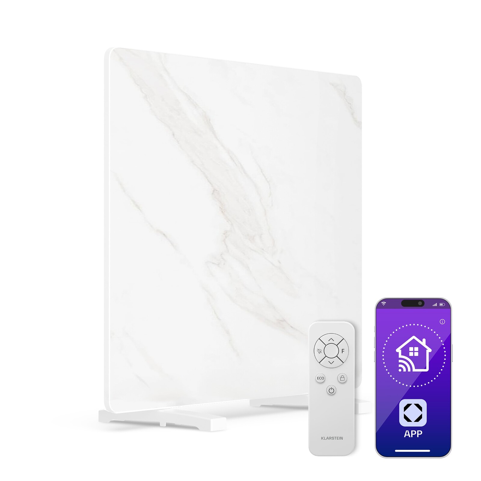 Klarstein MarmoHeat infračervený panel | 420 W | 10 m² | mramorový design | 70 cm x 63 cm
