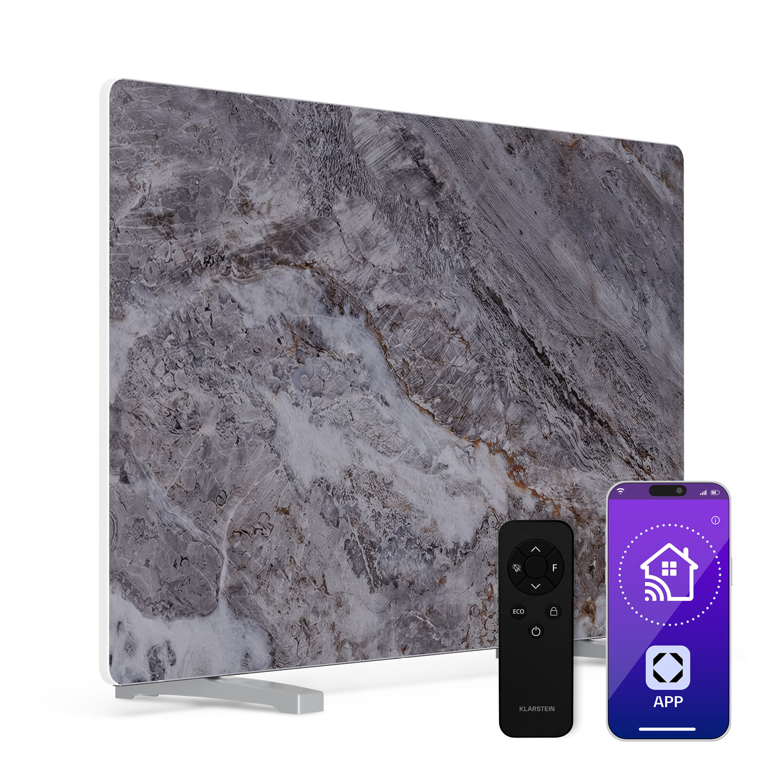 Klarstein MarmoHeat infračervený panel | 600 W | 15 m² | mramorový design | 70 cm x 100 cm