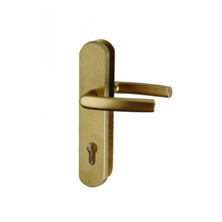 Bezpečnostní kování na dveře, klika-klika, rozteč 92, bronz, TB 2, tl. 66-80 mm