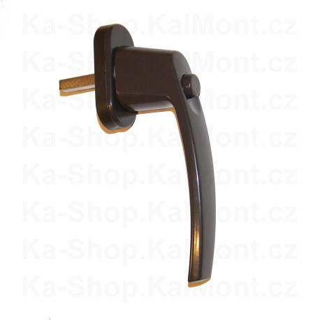 Klika s dětskou pojistkou pro plastové a dřevěné okno i balkon, hnědá, 7x35, 4 polohy