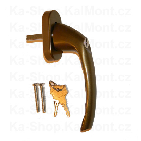 Klika zamykací Dual-Guard bronz pro okno a balkon, 4 polohy, 7 x 35 mm