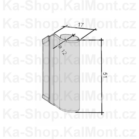 Krytka pantu Maco na plastové okno a balkon, horní křídlová, Barva Bílá