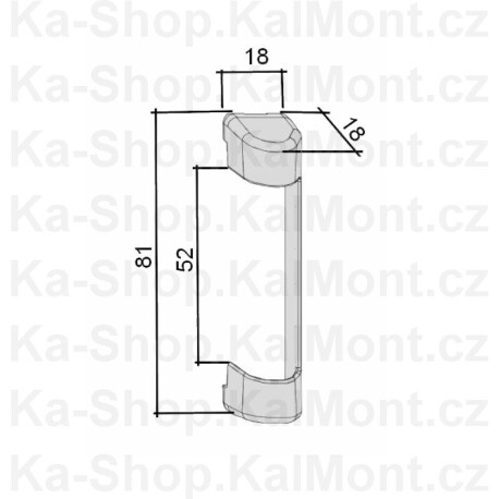 Krytka pantu Maco na plastové okno a balkon, horní rámová, Barva Bílá