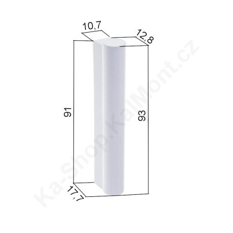 Krytka pantu Winkhaus na plastové okno a balkon, dolní křídlová, Barva Bílá