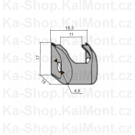 Krytka pantu Siegenia Titan na plastové okno a balkon, dolní rámová, Barva Bílá