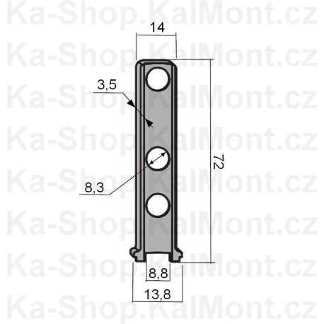 Krytka pantu Siegenia Favorit na plastové okno a balkon, dolní rámová zadní bílá