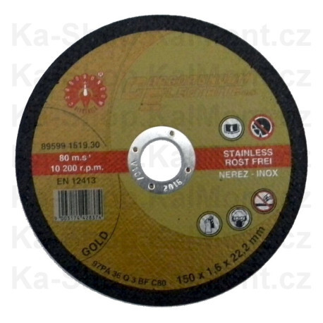 Kotouč řezací Carborundum Electrite GOLD 150 x 1,6 x 22.2 mm na ocel a nerez