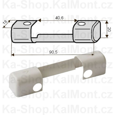 Rámová krytka pantu Roto NT na plastové okno a balkon, Barva Bílá