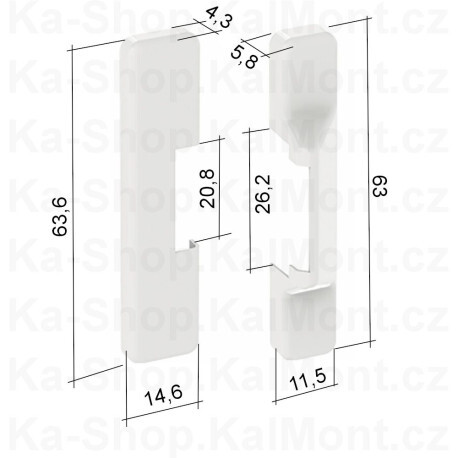 Krytka pro přítlačný pant Maco bílá na plastové a dřevěné okno a balkonové dveře