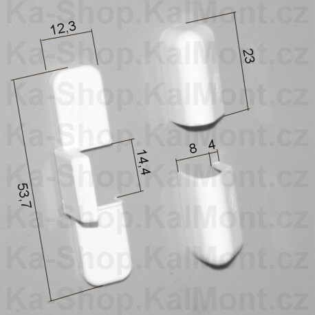 Krytka Roto na otevírací plastové a dřevěné okno a balkon, bílá sada pro přítlačný pant