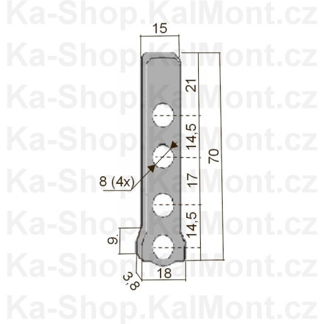 Krytka pantu Siegenia Titan na plastové okno a balkon, dolní rámová zadní, Barva Bílá