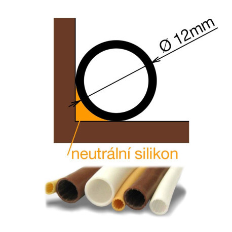 Těsnění silikonové trubičkové SILLEN A13 ø 12 mm hnědé pro lepení (M)