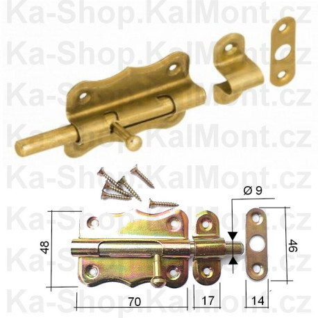 Zástrč statkářská, zahradní 70 x 48 mm s čelním i bočním protikusem, hřídel 9mm