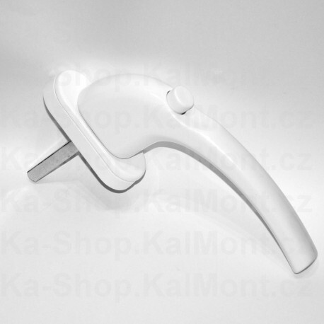 Klika s pojistkou na plastové a dřevěné okno a balkonové dveře, bílá, 4 polohy