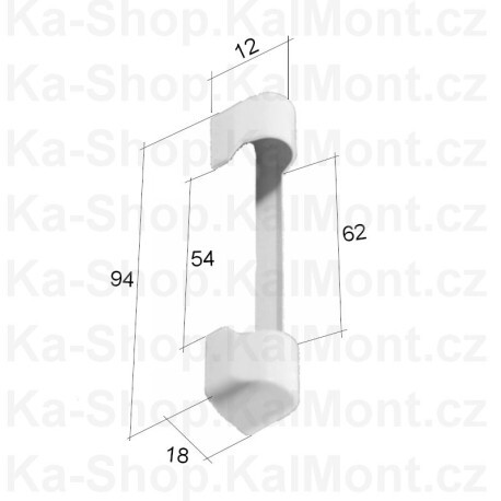 Krytka pantu G-U horní rámová bílá pro plastové okno a balkon