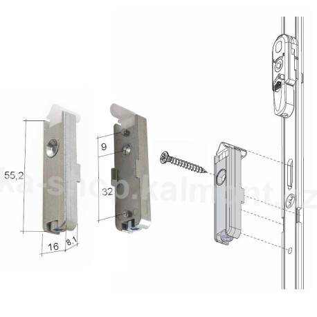 Balkonová západka Maco 52207 na dveře, systém Multi Matic