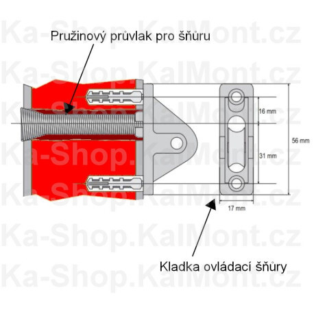 Chránička ovládací šňůry pro předokenní roletu, 100 x 10 mm