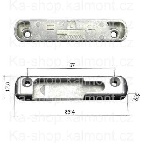 Protiplech bezpečnostní Roto na dřevěné okno a dveře, eurofalc 18, osa 9, Provedení Levý