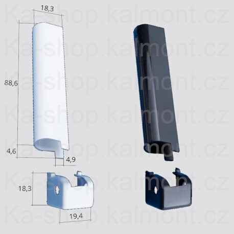 Krytka pantu Siegenia Aubi A300 na plastové okno a balkon, dolní sada *, Barva Bílá