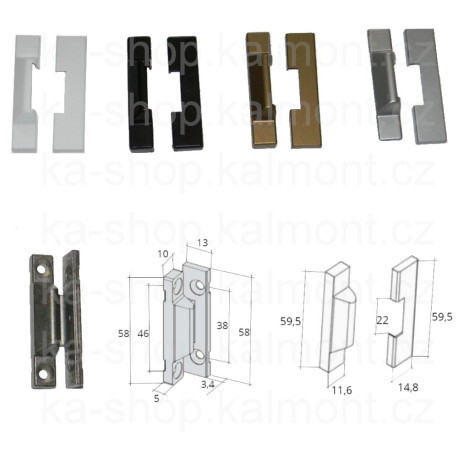 Pant přítlačný vnější s krytkami na otevírací okno a balkonové dveře, Barva Bílá