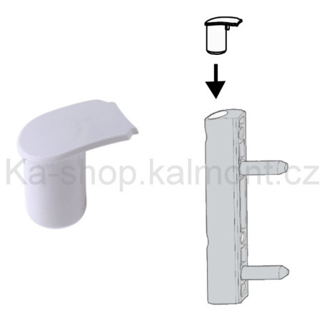 Krytka pantu Winkhaus AP na okno a balkon, dolní křídlová bílá protiprachová zátka