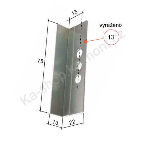 Protiplech 13 pro magnetickou západku Roto na křídlo balkonových PVC dveří