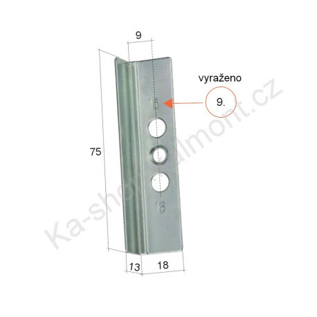 Protiplech 9 pro magnetickou západku Roto na křídlo balkonových PVC dveří