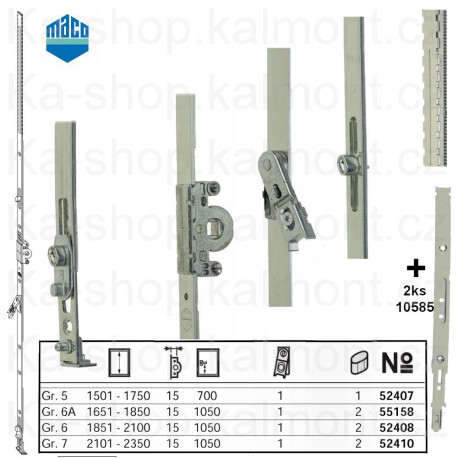 Převod Maco Multi Trend Gr 7, FFH 2101-2350, G1050, DM 15 / pro výšku 2161-2350mm !