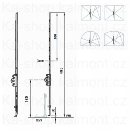 Převod Siegenia Titan Gr 30, 310 - 495, G180, DM 15