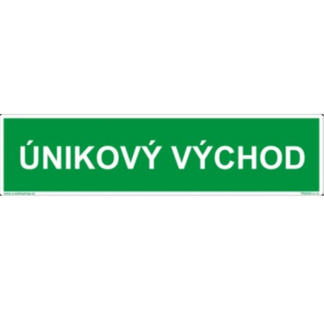 Bezpečnostní tabulka ÚNIKOVÝ VÝCHOD, luminiscenční plast 200 x 50 mm