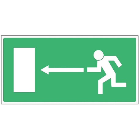 Bezpečnostní tabulka ÚNIKOVÝ VÝCHOD VLEVO, plast 212 x 123 mm