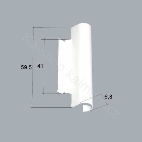 Krytka pantu Roto NX na plastové okno a balkon, horní křídlová, bílá