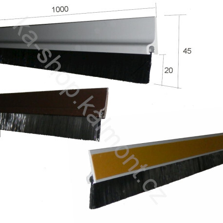 Těsnící kartáč samolepící PVC na dveře 100 x 4,5 cm, Barva Bílá
