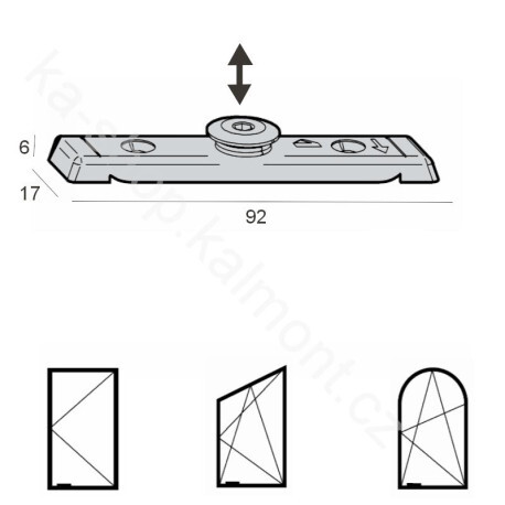 Přizvedávací protiplech Roto Centro M801 A6000, 648571-670000 na okno