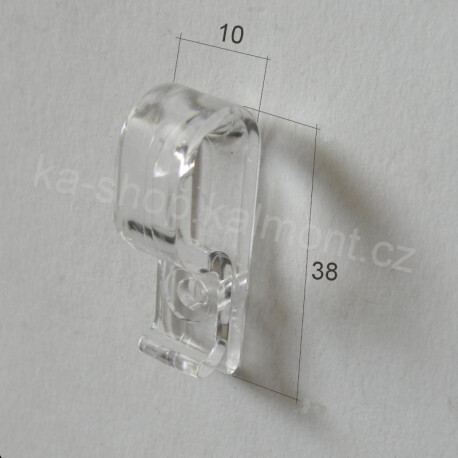 Napínací držák řetízku průhledný pro látkové rolety a vnitřní žaluzie, 38x10 mm