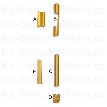 Krytka pantu Roto NT horní křídlová zlatá na plastové okno a balkonové dveře