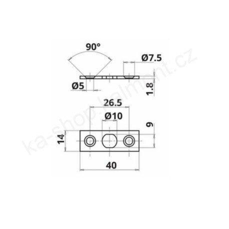 Protiplech zástrče 40 x 14 mm na dřevěné okno a dveře