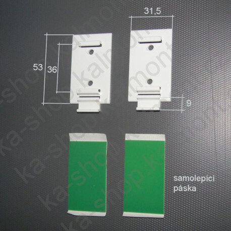 Držák rolety den a noc pro nalepení či přišroubování pro profil 36x3 mm, bílý