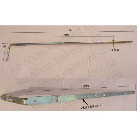 Siegenia Favorit závěrová lišta VSU / BS Gr 70, 1x čep (bazar)