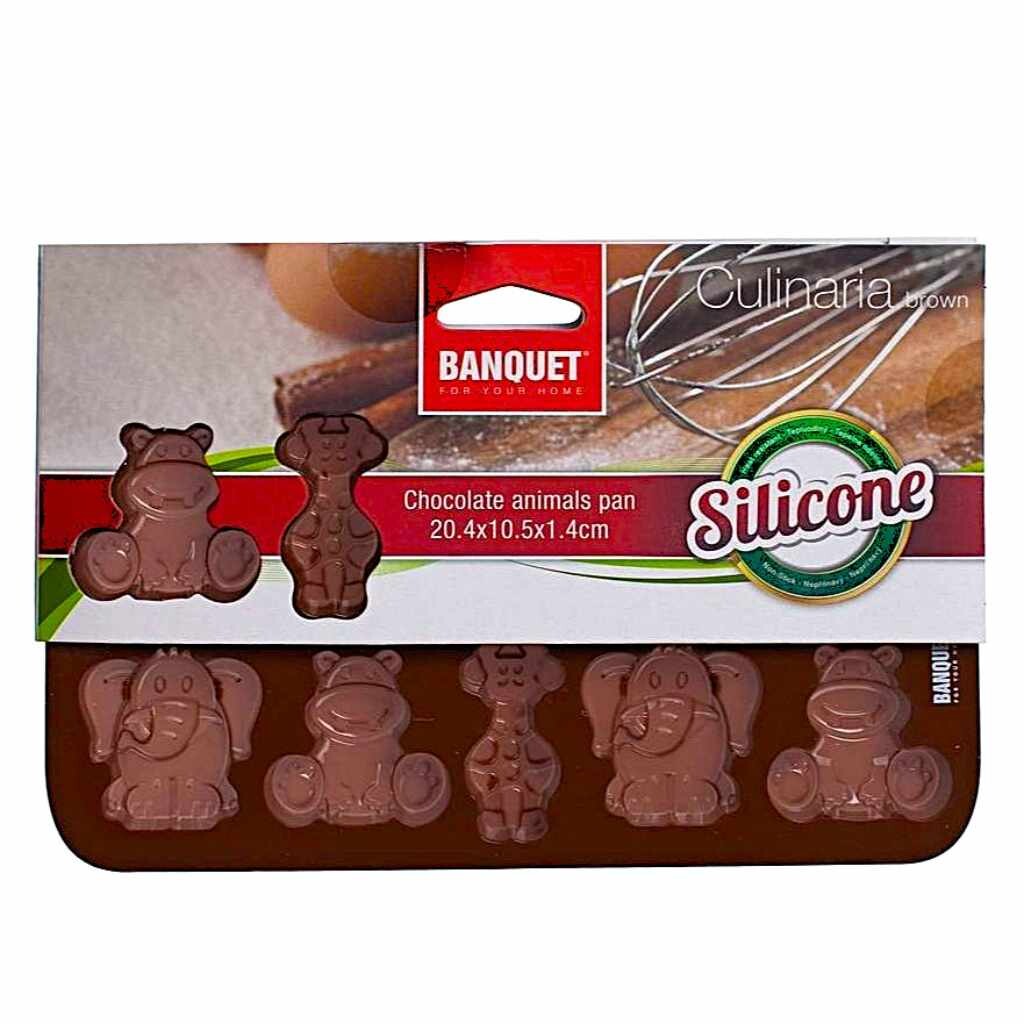 Banquet Silikonová forma na čokoládu zvířátka (hroch, slon, žirafa)