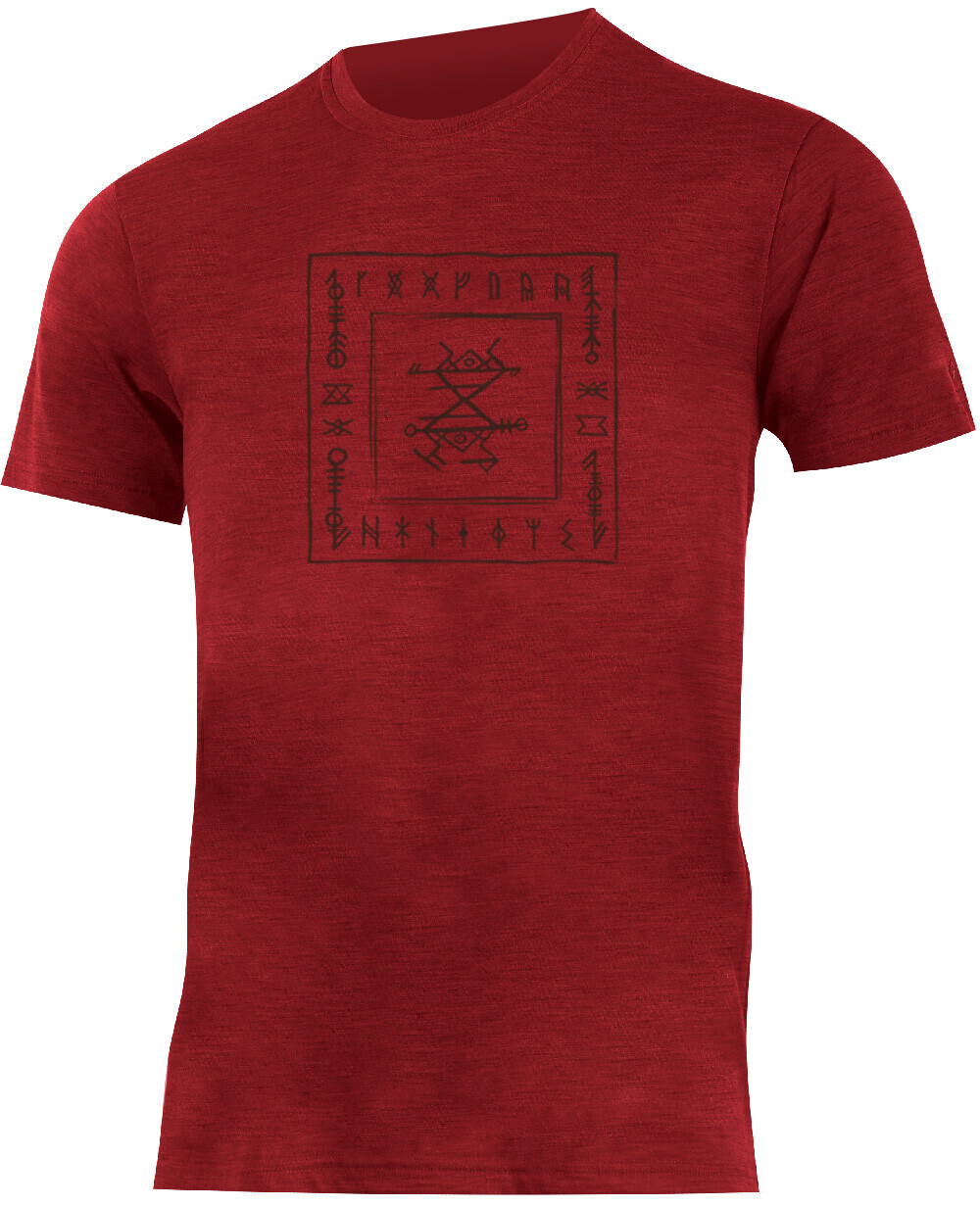 Lasting pánské merino triko RADIM 3636 s tiskem červené Velikost: L