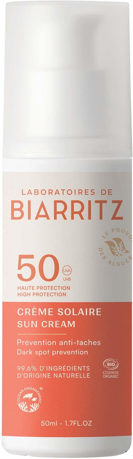 Laboratoires de Biarritz ALGA MARIS BIO mléko na opalování SPF50 100ml