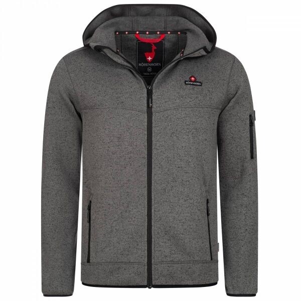 HOHENHORN TACUL Pánská fleecová mikina, tmavě šedá, velikost