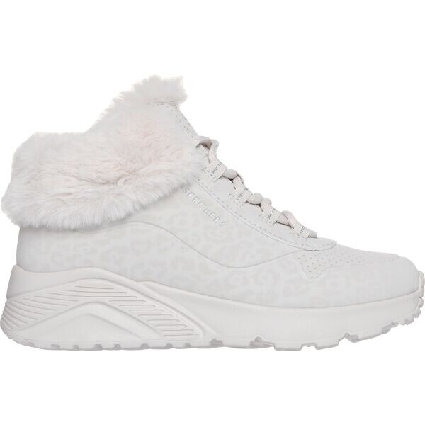 Skechers UNO LITE - COZY LEOPARD Dívčí zimní obuv, šedá, velikost